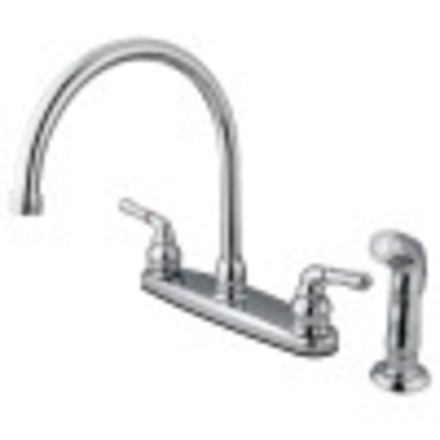 Kingston Brass FB791SP Magellan 8" Centerset Kitchen Faucet with Sprayer, Polished Chrome