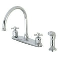 thumbnail image 1 of Kingston FB791ZXSP Millennium Two-Handle 4-Hole 8" Centerset Kitchen Faucet with Side Sprayer in Polished Chrome, 1 of 5