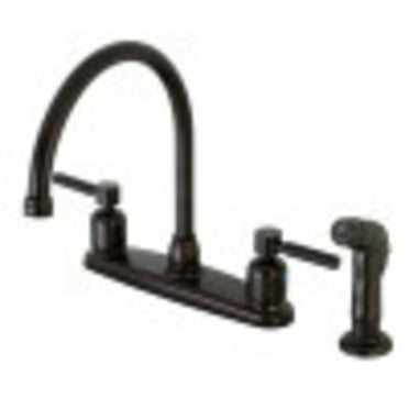 Kingston Brass FB795DKLSP Kaiser 8-Inch Centerset Kitchen Faucet with Sprayer, Oil Rubbed Bronze