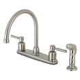 thumbnail image 1 of Kingston FB798DLSP Concord Two-Handle 4-Hole 8" Centerset Kitchen Faucet with Side Sprayer in Brushed Nickel, 1 of 5