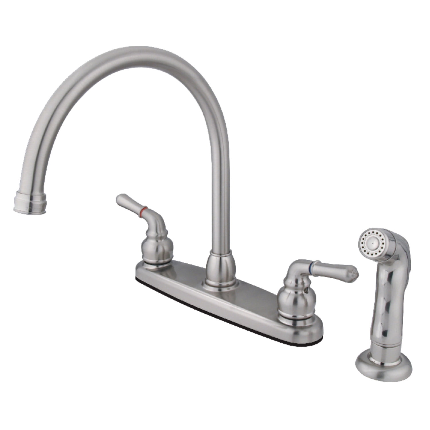 Kingston Brass FB798SP Magellan 8" Centerset Kitchen Faucet with Sprayer, Brushed Nickel