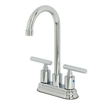 Kingston Brass FB8491CML Manhattan Double-Handle 4" Centerset High-Arc Bar Faucet, Polished Chrome