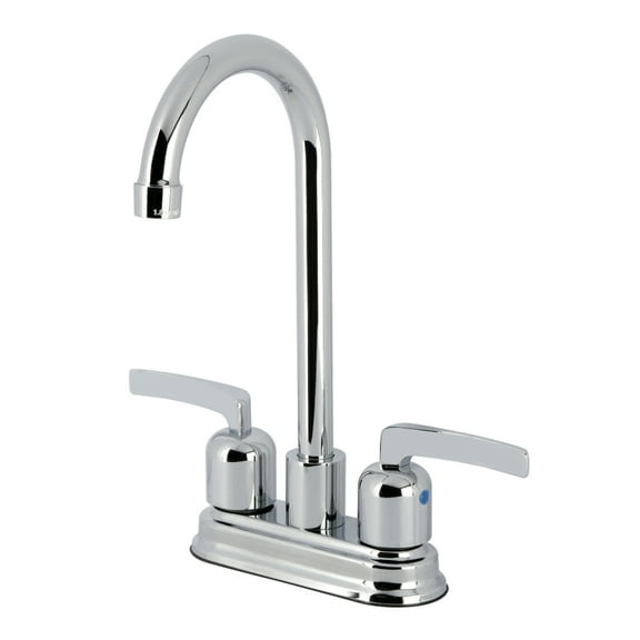 Kingston Brass FB8491EFL Centurion Double-Handle 4" Centerset High-Arc Bar Faucet, Polished Chrome