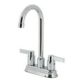 thumbnail image 1 of Kingston Brass FB8491NDL Nuvofusion Double-Handle 4" Centerset High-Arc Bar Faucet, Polished Chrome, 1 of 4