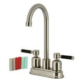 thumbnail image 1 of Kingston Brass FB8498DKL Kaiser Double-Handle 4" Centerset High-Arc Bar Faucet, Brushed Nickel, 1 of 4