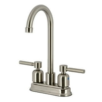 Kingston Brass FB8498DL Concord Double-Handle 4" Centerset High-Arc Bar Faucet, Brushed Nickel