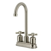 Kingston Brass FB8491ZX Millennium Double-Handle 4" Centerset High-Arc Bar Faucet, Polished Chrome