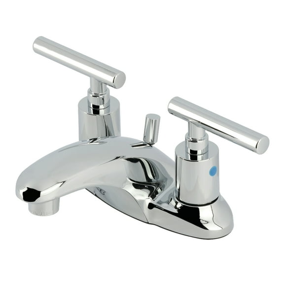 Kingston Brass FB8621CML Manhattan Double-Handle 4" Centerset Bathroom Faucet with Pop-Up Drain, Polished Chrome
