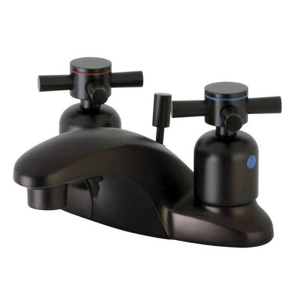 Kingston Brass FB8625DX 4 in. Standard Mount Centerset Bathroom Faucet, Oil Rubbed Bronze
