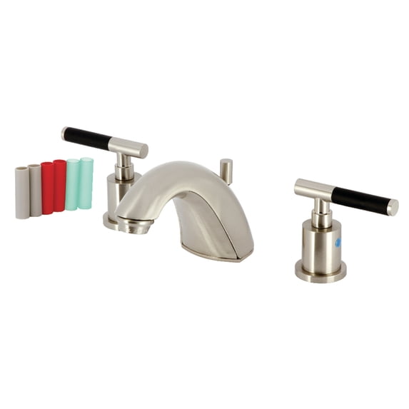 Kingston Brass FB8958CKL Kaiser Widespread Bathroom Faucet with Pop-Up Drain, Brushed Nickel