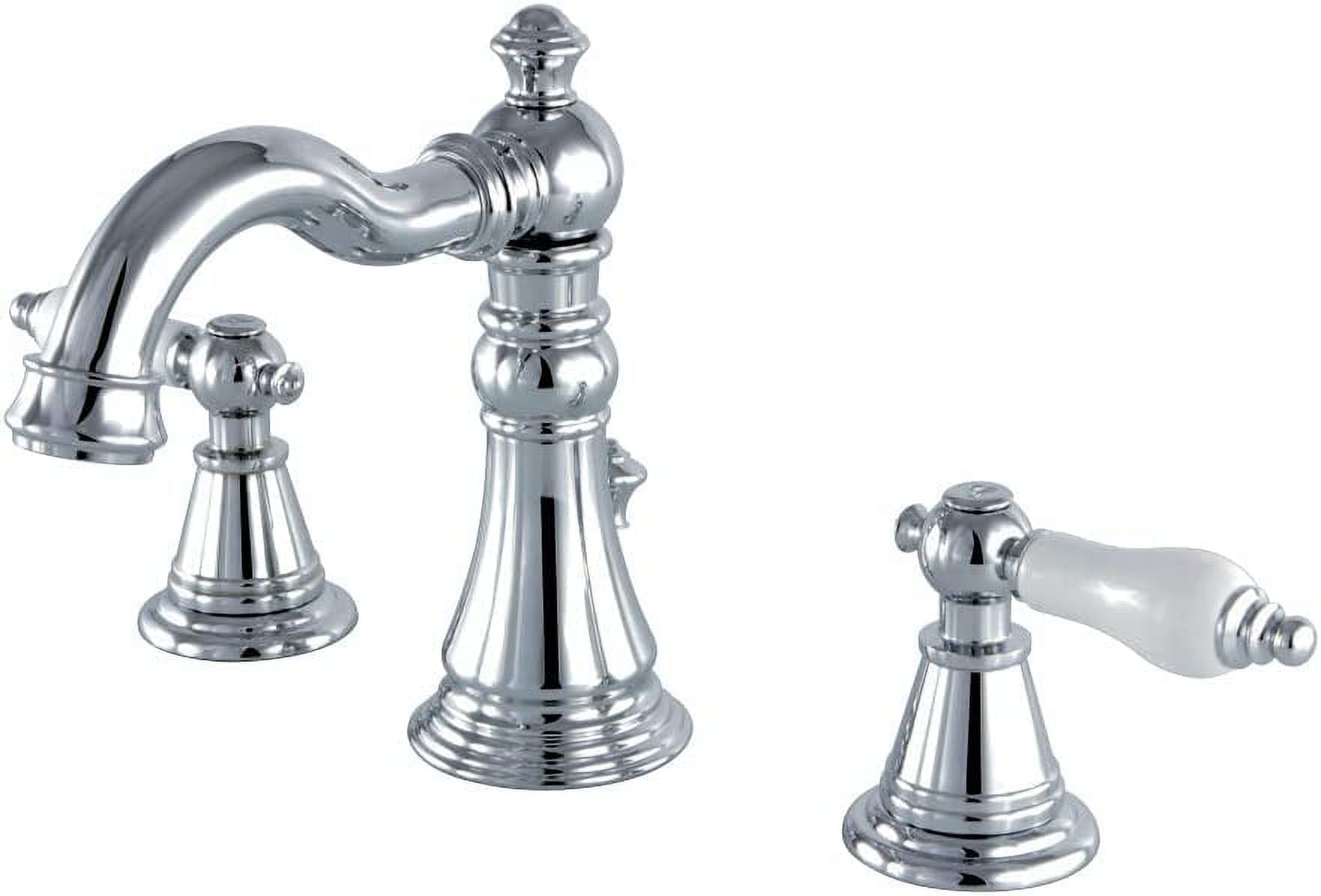 Polished Chrome Traditional Widespread Bathroom Faucet with Drain Assembly
