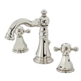 thumbnail image 1 of Kingston Brass FSC1979BX Metropolitan Widespread Bathroom Faucet with Brass Pop-Up, Polished Nickel, 1 of 8