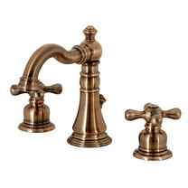 Kingston Brass FSC197AXAC American Classic Widespread Bathroom Faucet with Brass Pop-Up, Antique Copper