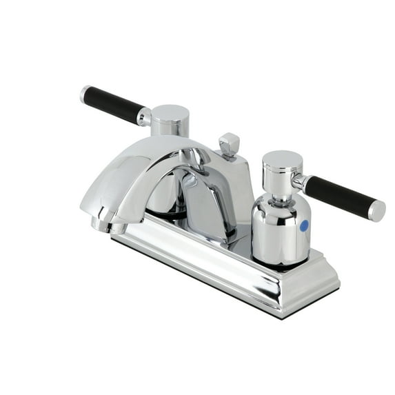 Kingston Brass FSC4641DKL Kaiser 4 in. Centerset Bathroom Faucet with Pop-Up Drain, Polished Chrome