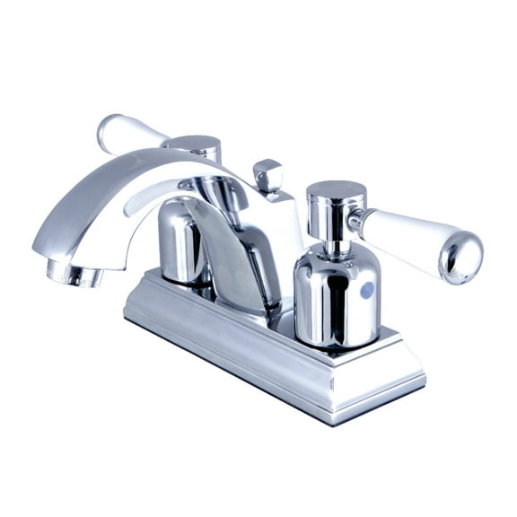 Kingston Brass FSC4641DPL Paris 4 in. Centerset Bathroom Faucet with Pop-Up Drain, Polished Chrome