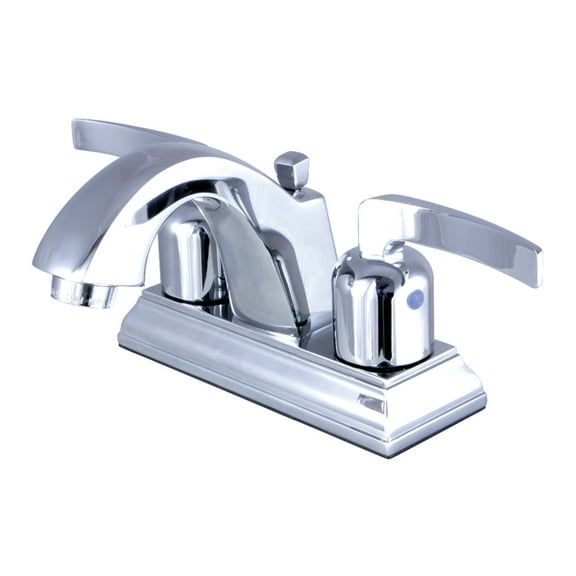 Kingston Brass FSC4641EFL Centurion 4 in. Centerset Bathroom Faucet with Pop-Up Drain, Polished Chrome