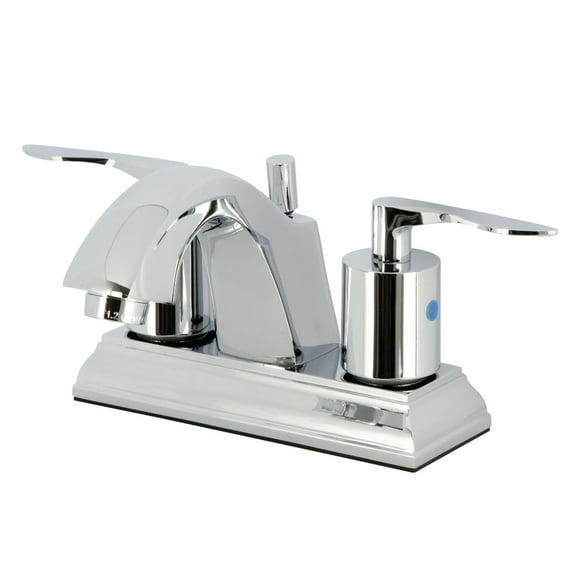 Kingston Brass FSC4641SVL Serena 4 in. Centerset Bathroom Faucet with Pop-Up Drain, Polished Chrome