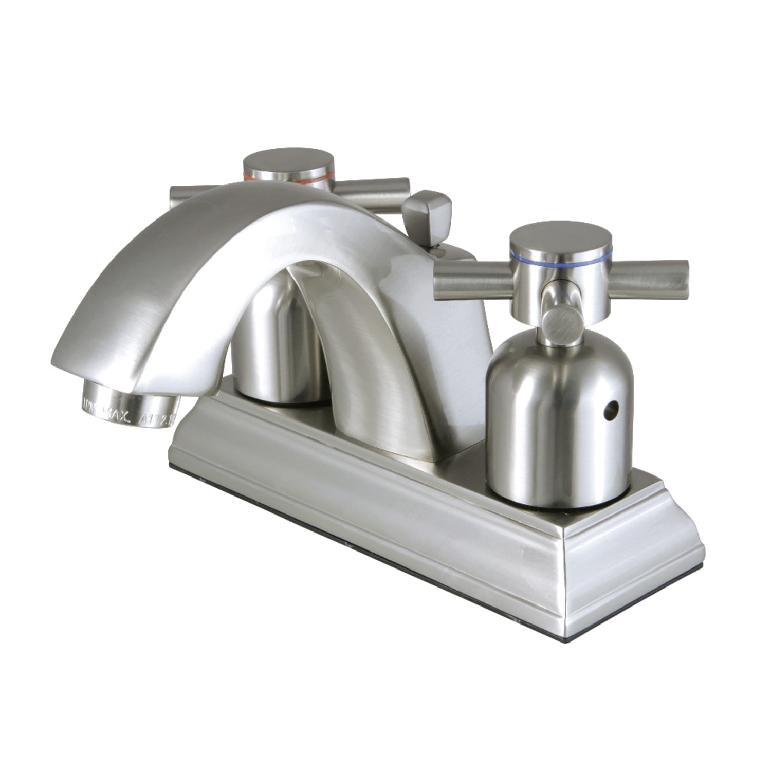 Kingston Brass FSC4648DX Concord 4 in. Centerset Bathroom Faucet with Pop-Up Drain, Brushed Nickel