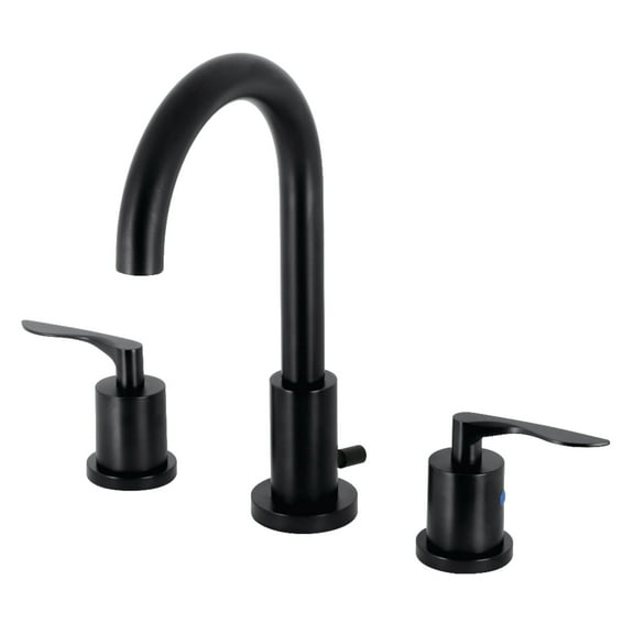 Kingston Brass FSC8920SVL Serena Widespread Bathroom Faucet with Brass Pop-Up, Matte Black