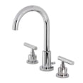 thumbnail image 1 of Kingston Brass FSC8921CML Manhattan Two-Handle 3-Hole Deck Mount Widespread Bathroom Faucet with Brass Pop-Up in Polished Chrome, 1 of 8