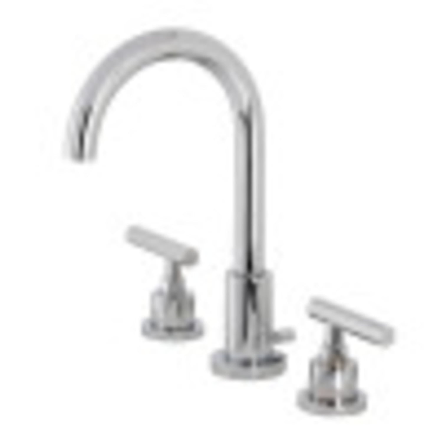Polished Chrome Brass Widespread Bathroom Faucet with Drain Assembly