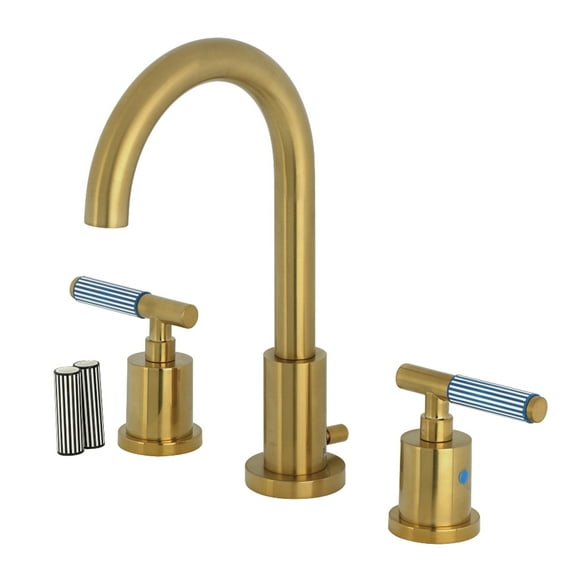 Kingston Brass FSC8923KPS Verona Widespread Bathroom Faucet with Brass Pop-Up, Brushed Brass