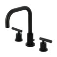 thumbnail image 1 of Kingston Brass FSC8930KNL Convergent Two-Handle 3-Hole Deck Mount Widespread Bathroom Faucet with Knurled Handle and Brass Pop-Up in Matte Black, 1 of 8
