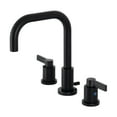 thumbnail image 1 of Kingston Brass FSC8930NDL NuvoFusion Widespread Bathroom Faucet with Brass Pop-Up, Matte Black, 1 of 5