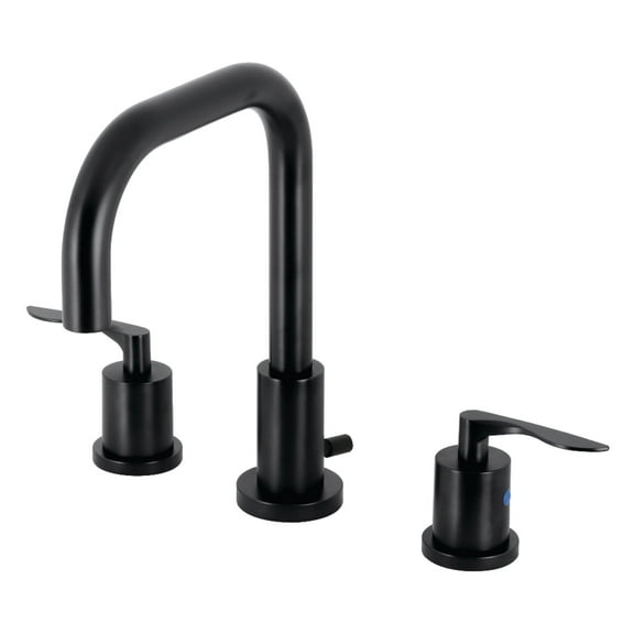 Kingston Brass FSC8930SVL Serena Widespread Bathroom Faucet with Brass Pop-Up in Matte Black