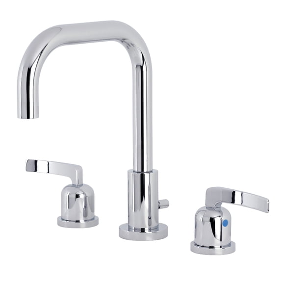 Kingston Brass FSC8931EFL Centurion Two-Handle 3-Hole Deck Mount Widespread Bathroom Faucet with Brass Pop-Up in Polished Chrome