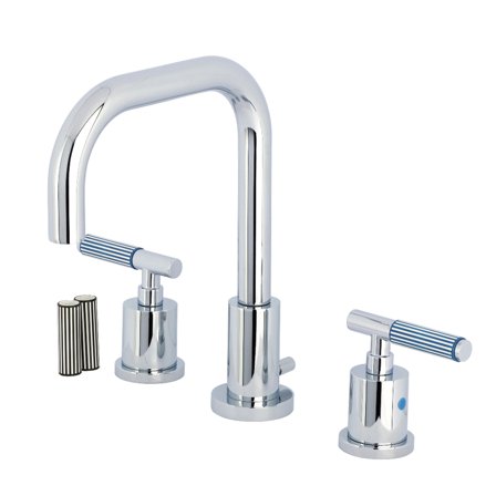 Kingston Brass FSC8931KPS Verona Widespread Bathroom Faucet with Brass Pop-Up in Polished Chrome