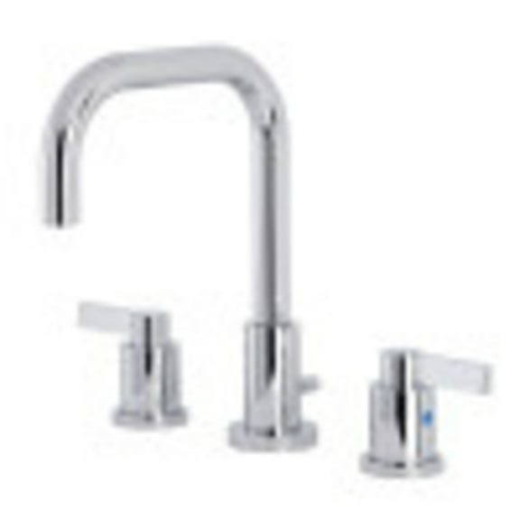 Kingston Brass FSC8931NDL NuvoFusion Widespread Deck Mount Bathroom Faucet with Brass Pop-up, Polished Chrome