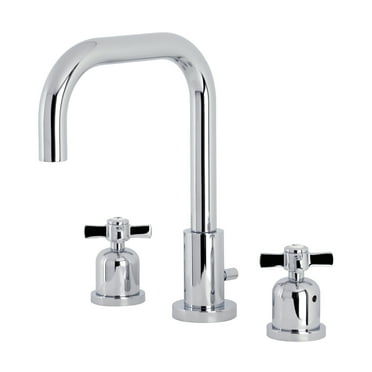 Kingston Brass FSC8931ZX Millennium Two-Handle 3-Hole Deck Mount Widespread Bathroom Faucet with Brass Pop-Up in Polished Chrome