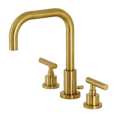 Kingston Brass FSC8933CML Manhattan Widespread Bathroom Faucet with Brass Pop-Up, Brushed Brass