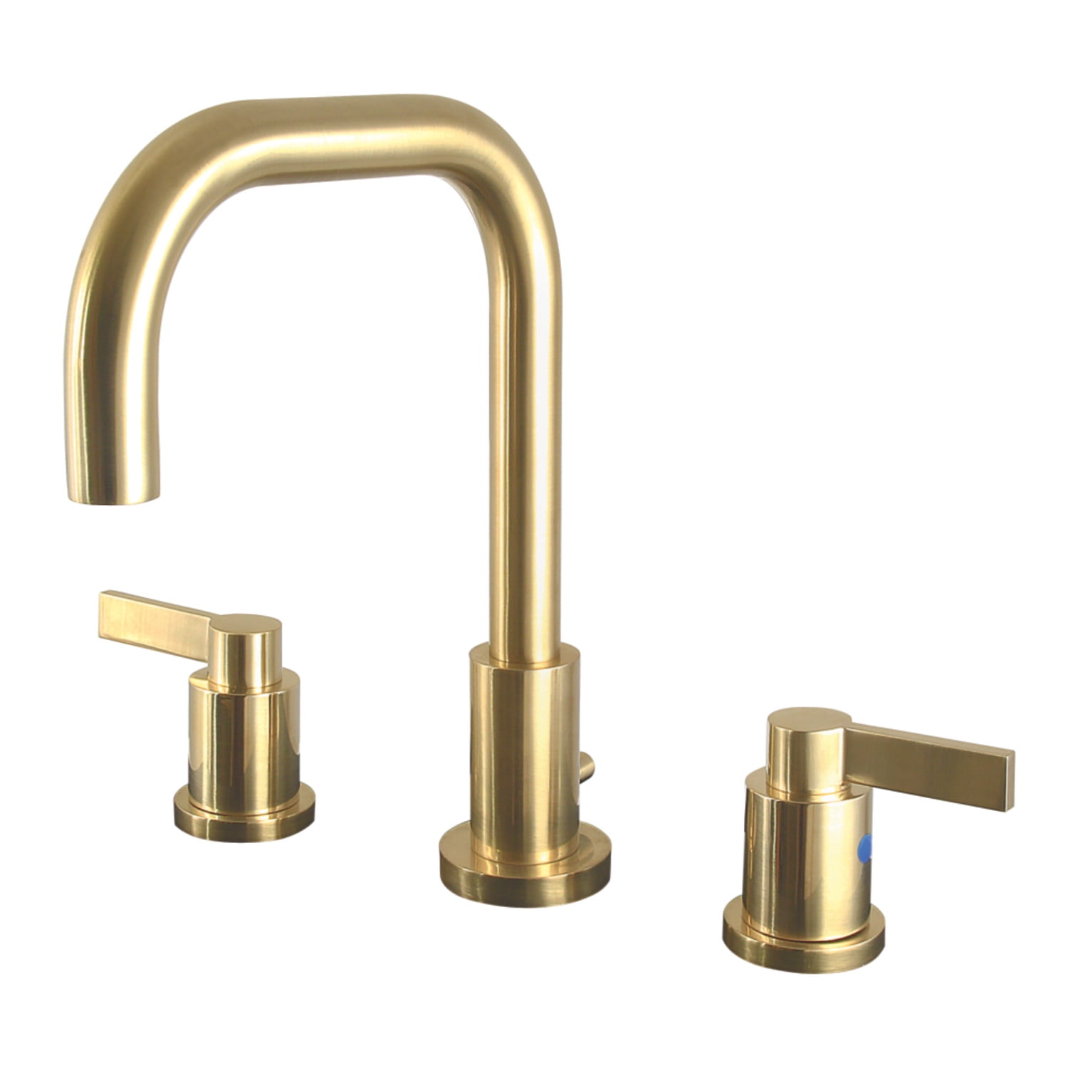 Kingston Brass FSC8933NDL NuvoFusion Widespread Bathroom Faucet with Brass Pop-up, Brushed Brass