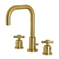 thumbnail image 1 of Kingston Brass FSC8933ZX Millennium Two-Handle 3-Hole Deck Mount Widespread Bathroom Faucet with Brass Pop-Up in Brushed Brass, 1 of 7