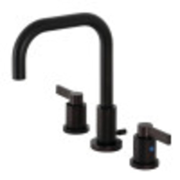 Kingston Brass FSC8935NDL NuvoFusion Widespread Deck Mount Bathroom Faucet with Brass Pop-up, Oil Rubbed Bronze