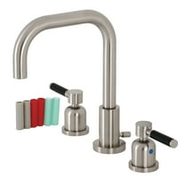 Kingston Brass FSC8938DKL Kaiser Widespread Bathroom Faucet with Brass Pop-Up in Brushed Nickel