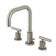 thumbnail image 1 of Kingston Brass FSC8938KNL Convergent Two-Handle 3-Hole Deck Mount Widespread Bathroom Faucet with Knurled Handle and Brass Pop-Up in Brushed Nickel, 1 of 8