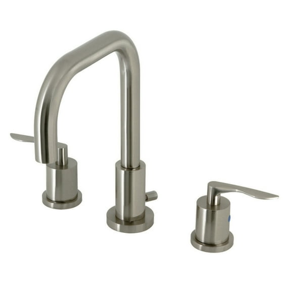 Kingston Brass FSC8938SVL Serena Widespread Bathroom Faucet with Brass Pop-Up, Brushed Nickel