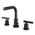 thumbnail image 1 of Kingston Brass FSC8950KNL Convergent Two-Handle 3-Hole Deck Mount Widespread Bathroom Faucet with Knurled Handle and Brass Pop-Up in Matte Black, 1 of 8