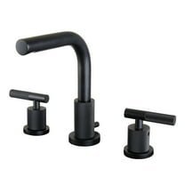 Kingston Brass FSC8950KNL Convergent Two-Handle 3-Hole Deck Mount Widespread Bathroom Faucet with Knurled Handle and Brass Pop-Up in Matte Black