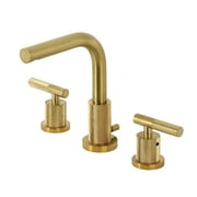 Kingston Brass FSC8953KNL Convergent Widespread Bathroom Faucet with Knurled Handle and Brass Pop-Up, Brushed Brass