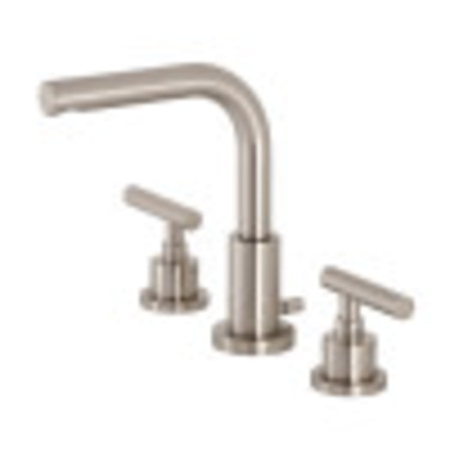 Manhattan Brushed Nickel Widespread Bathroom Faucet with Brass Pop-Up