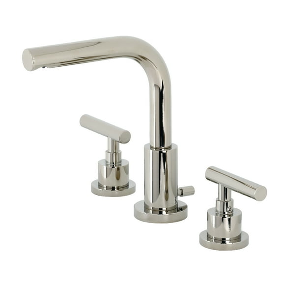 Kingston Brass FSC8959CML Manhattan Widespread Bathroom Faucet with Brass Pop-Up, Polished Nickel