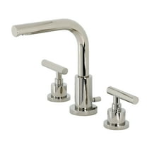 Kingston Brass FSC8959CML Manhattan Widespread Bathroom Faucet with Brass Pop-Up, Polished Nickel