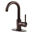 thumbnail image 1 of Kingston Brass LS8435DL Concord One-Handle Single-Hole Bathroom Faucet with Deck Plate and Push Pop-Up Drain, Oil Rubbed Bronze, 1 of 4
