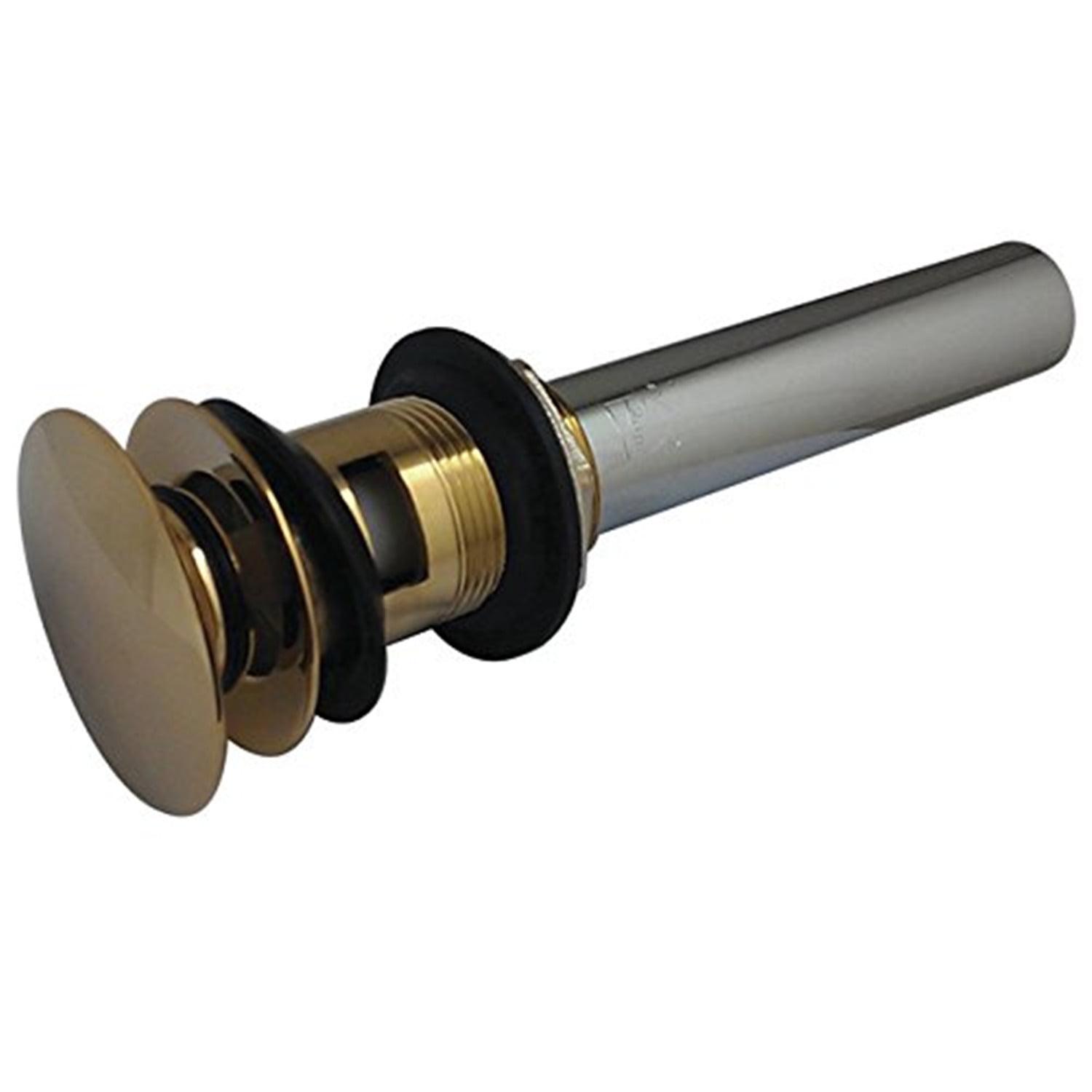 Polished Brass Push Pop-Up Bathroom Sink Drain with Overflow