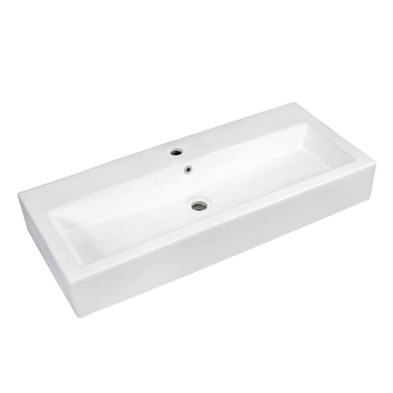 Fauceture Anne Rectangular Vessel Sink With White Finish EV3917