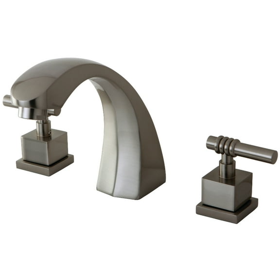 Kingston Brass KS4368QL Fortress Two-Handle Deck Mount Roman Tub Faucet, Brushed Nickel